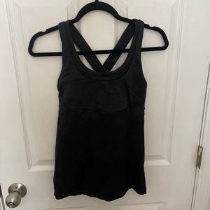 LULULEMON black tank - cross back - size 6